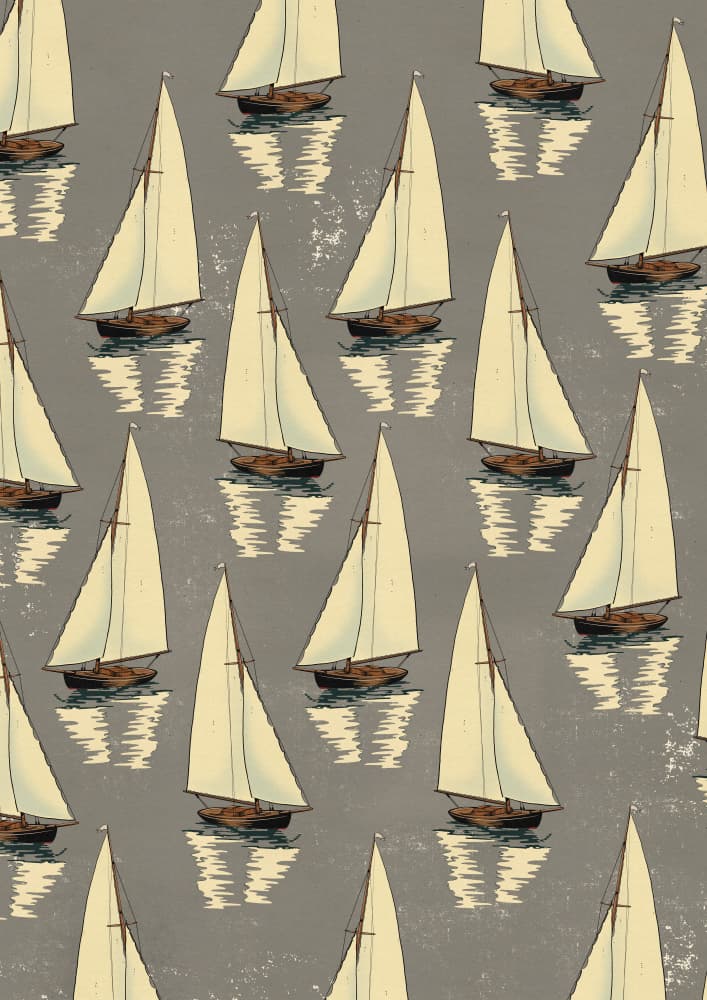 Nautical Sailboats Reflections by Nicholas — canvas wall art