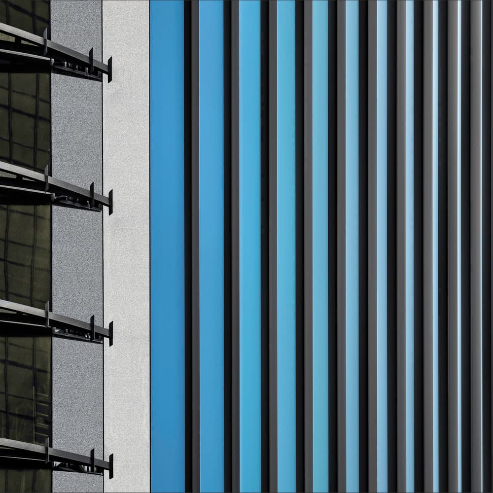Blue Vertical Facade by Gilbert Claes — canvas wall art