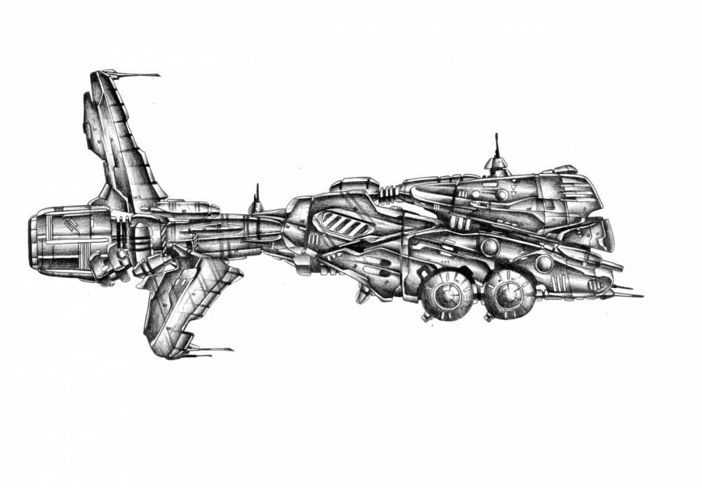Futuristic Spacecraft Design by Kulik — canvas wall art