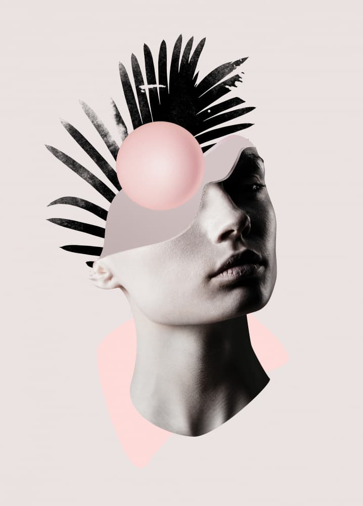 Surreal Botanical Woman by Robert Farkas — canvas wall art