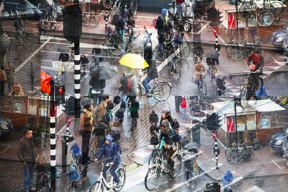 Bustling Urban Rainy Day by Igor Shrayer — canvas wall art