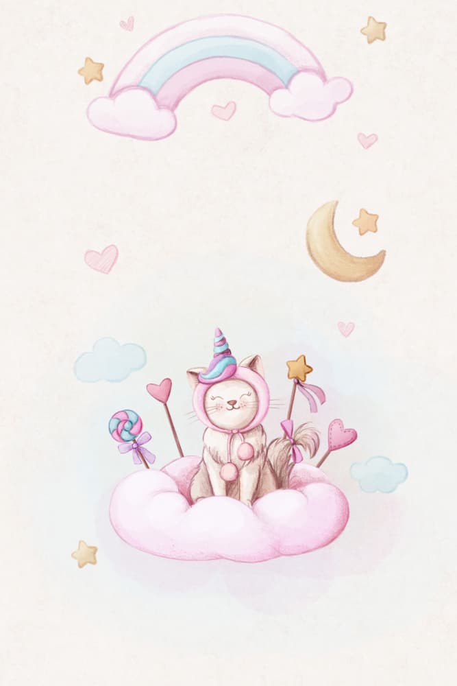 Cute Unicorn Cat by Xuan Thai — canvas wall art