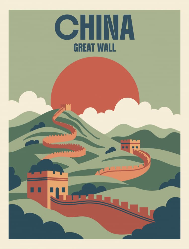 Great Wall Sunset by Marika Barsrsind β canvas wall art