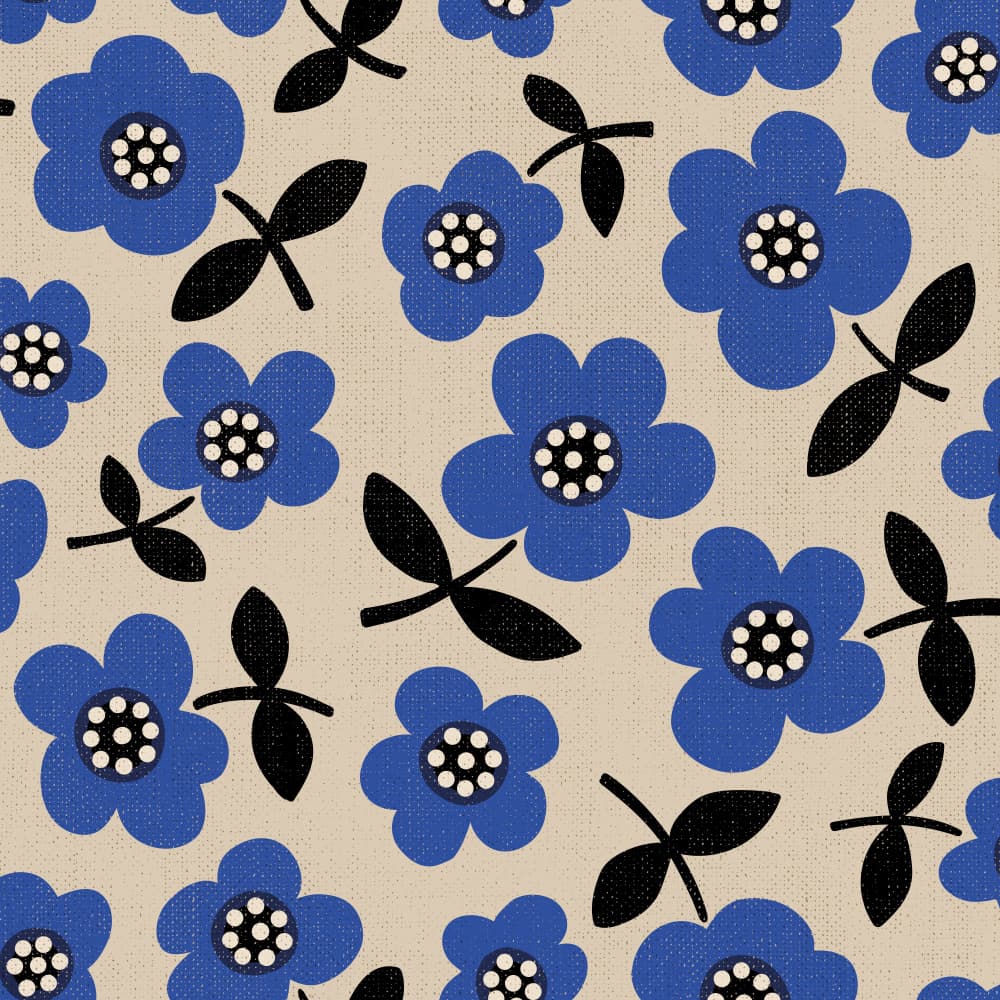 Scattered Blue Blooms by Alexandra Weise — canvas wall art
