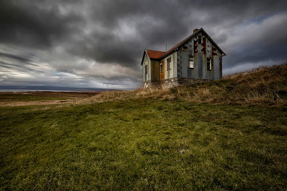 Abandoned House Stormy Sky by Þorsteinn H. Ingibergsson — canvas wall art