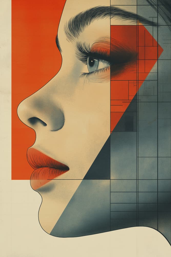 Modern Geometric Portrait by Mauro — canvas wall art