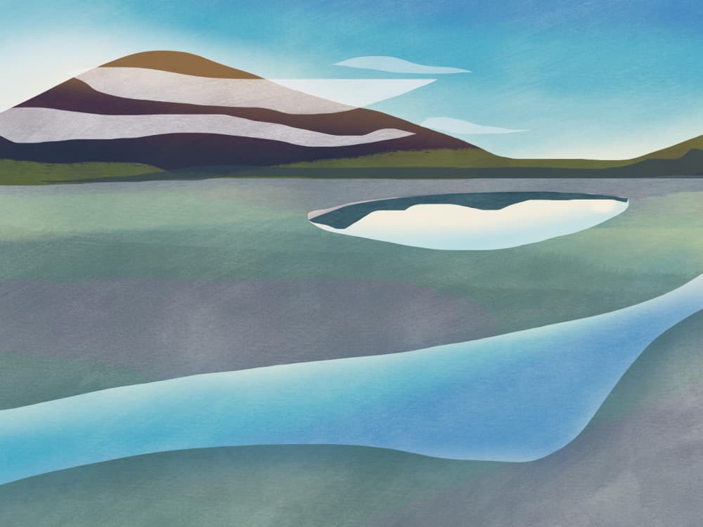 Calm Mountain Lake by Little Dean — canvas wall art