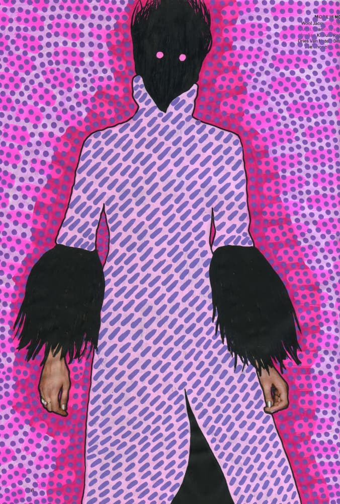 Vibrant Pink Figure by Naomi Vona — canvas wall art