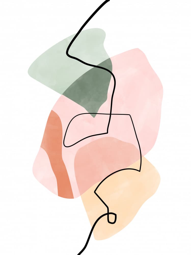 Soft Abstract Shapes by Elena Ristova — canvas wall art