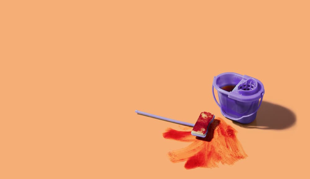 Bloody Mop Scene by Julia Ramiro — canvas wall art