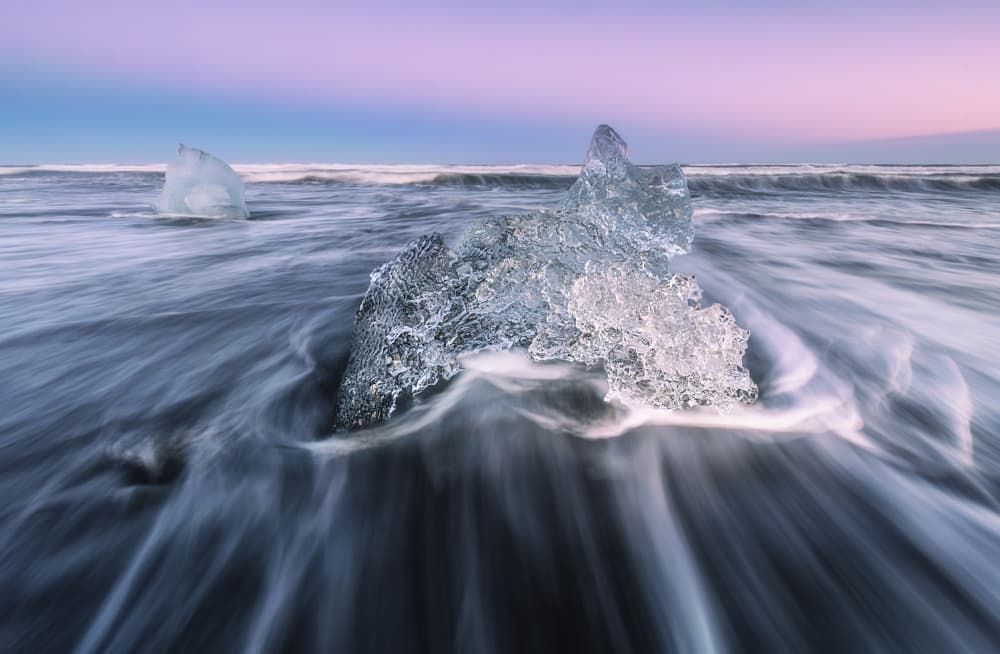 Pastel Ice Beach Flow by Rodrigo Núñez Buj — canvas wall art