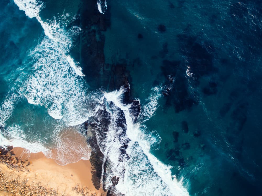 Aerial Ocean Shoreline by Javier Pardina — canvas wall art