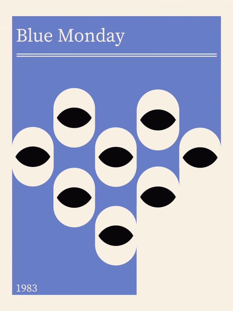 Blue Monday Sad Eyes by Retrodrome — canvas wall art