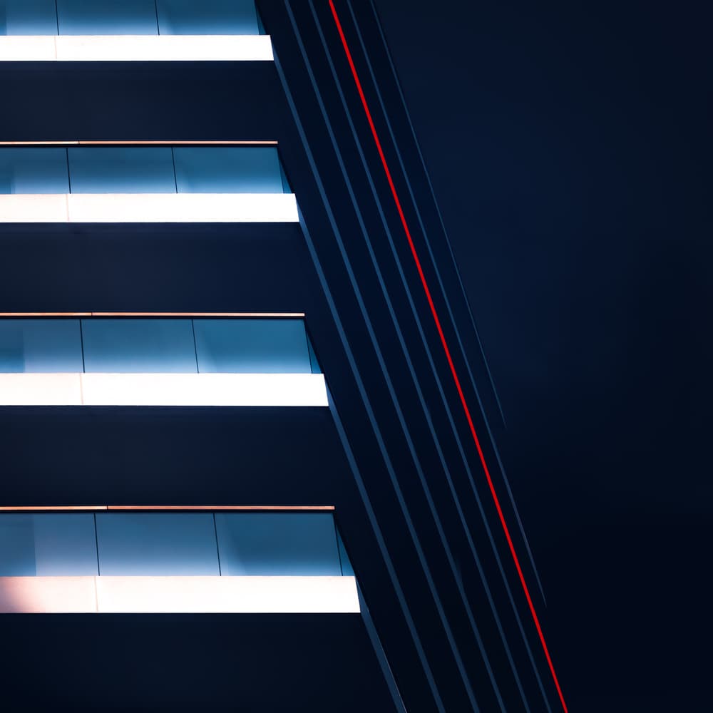 Modern Building Red Line by Marc Huybrighs — canvas wall art