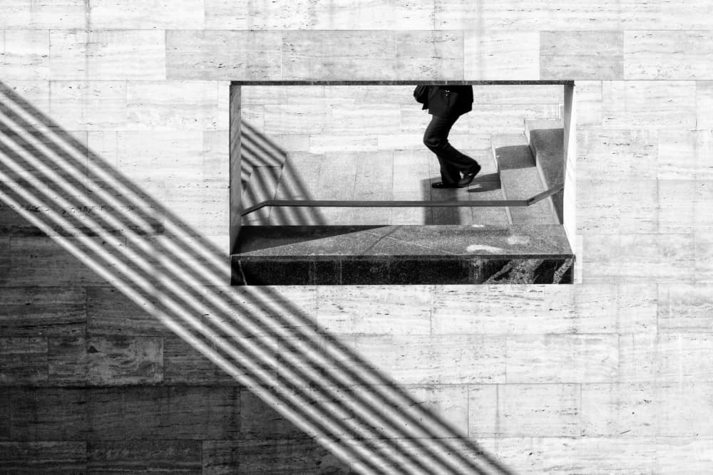 Geometric Stairs Shadow Walk by Jurij Bizjak — canvas wall art