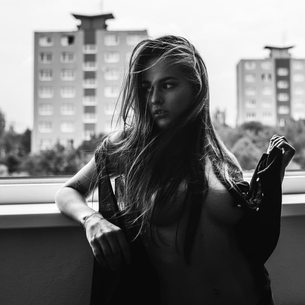 Windblown Urban Portrait by Martin Krystynek MQEP — canvas wall art