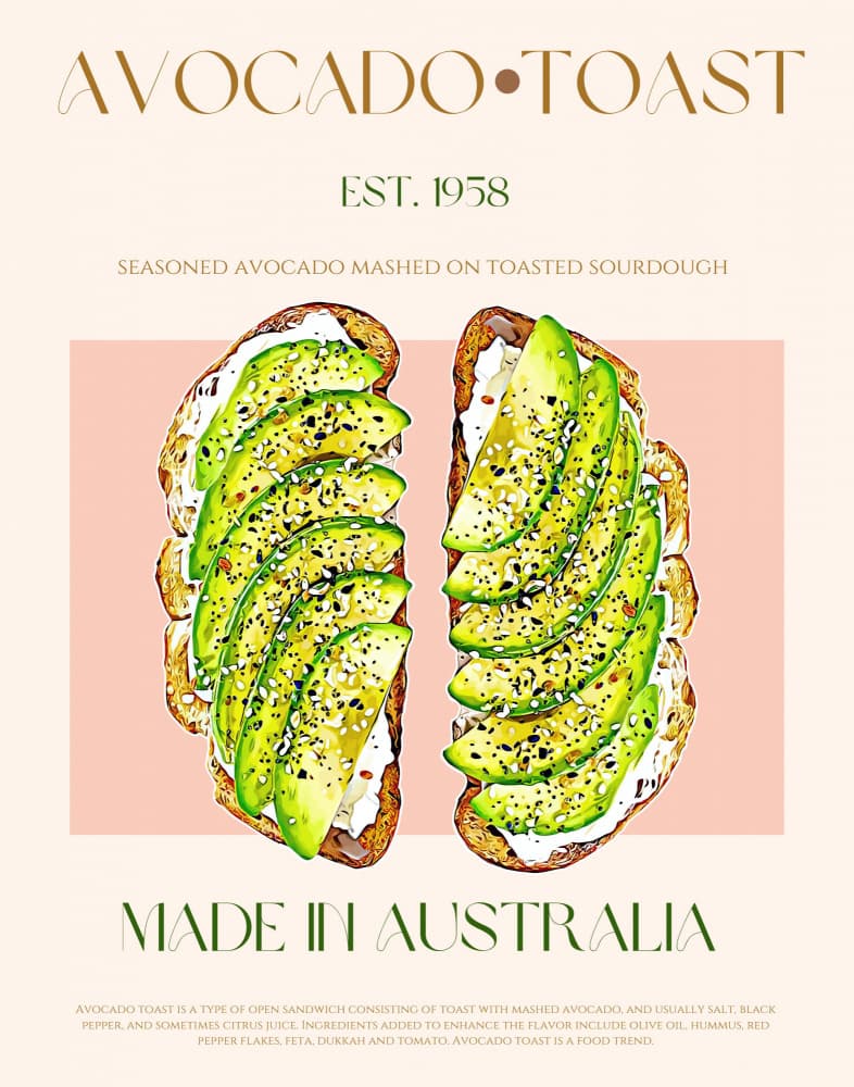 Fresh Avocado Toast by Nazma Khokhar — canvas wall art