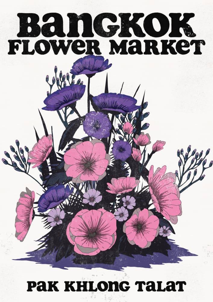 Bangkok Flower Market by Nicholas — canvas wall art