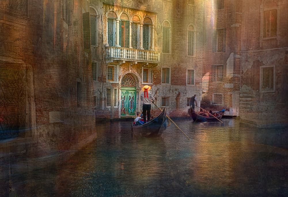 Venice Gondola Romance by Anette Ohlendorf — canvas wall art