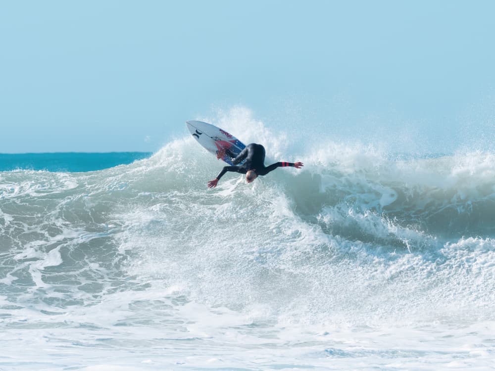 Aerial Surf Action by Dirk Lombard — canvas wall art
