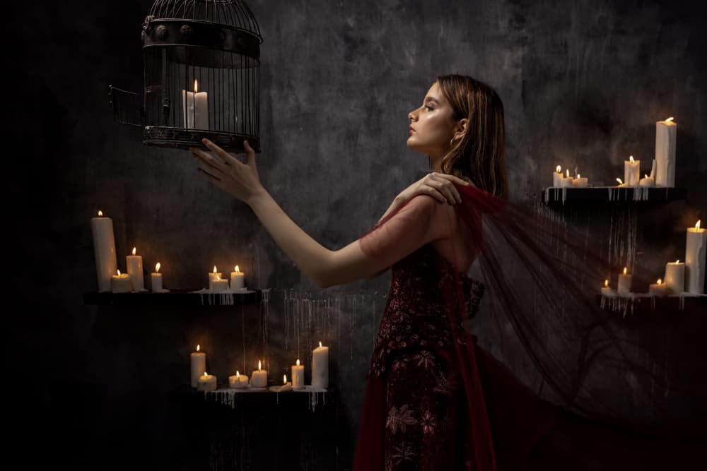 Mysterious Candlelit Glow by Sally Widjaja — canvas wall art