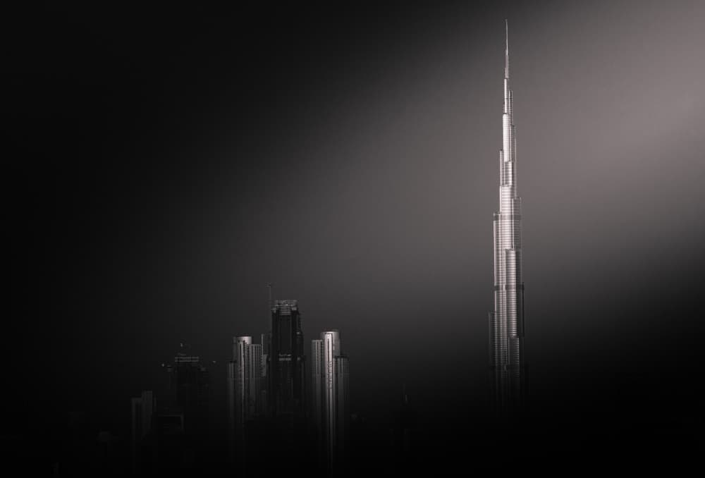 Dark City Skyscraper by Bing Li — canvas wall art