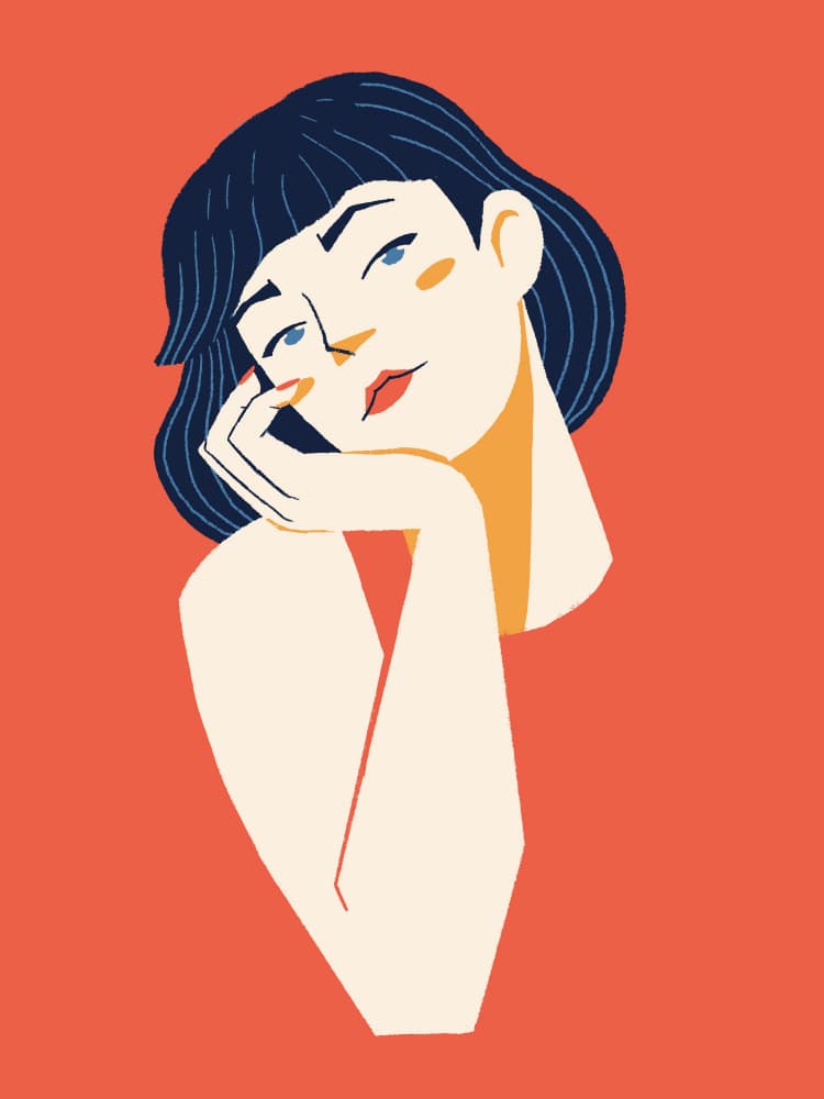 Pensive Woman Portrait by Monika Gregulska — canvas wall art