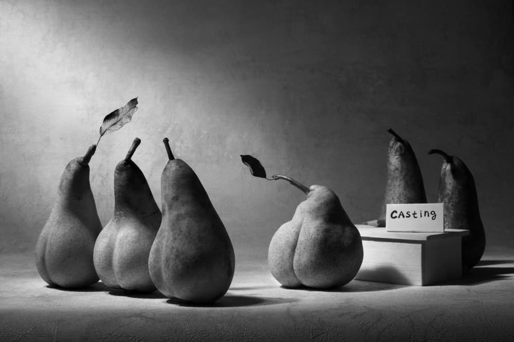 Pear Casting Call by Victoria Glinka — canvas wall art