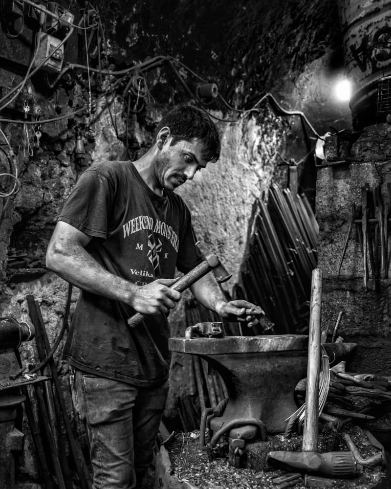 Blacksmith At Work by Bashar Alsofey — canvas wall art