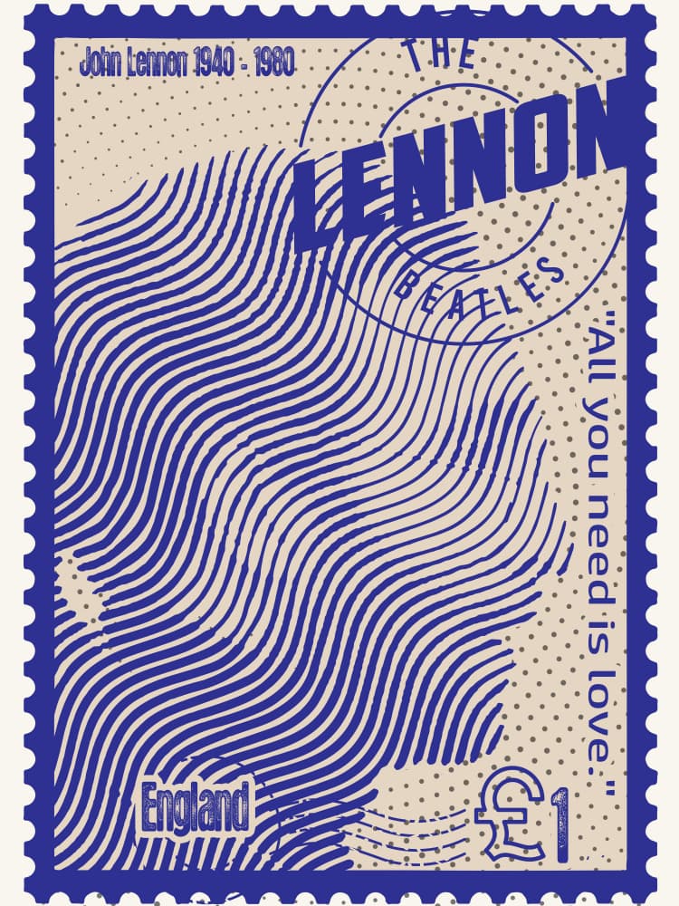 British Music Profile Stamp by Doa Project — canvas wall art