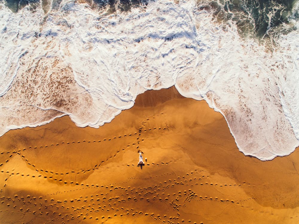 Tranquil Beach Overhead by Javier Pardina — canvas wall art