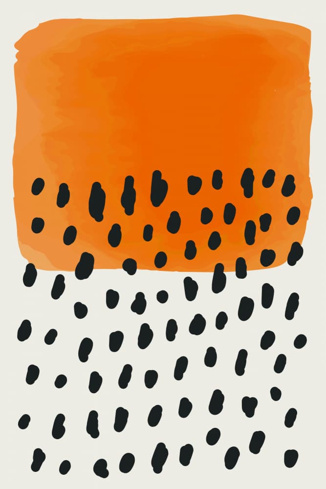 Abstract Orange Dots by jay stanley — canvas wall art
