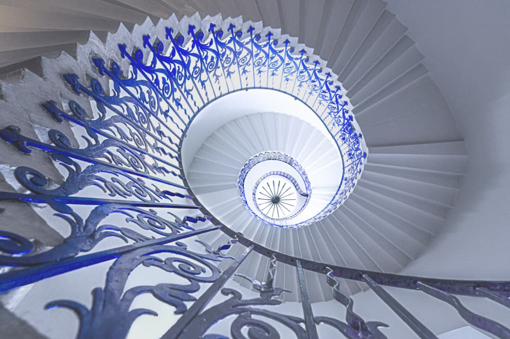 Elegant Spiral Staircase by Anette Ohlendorf — canvas wall art