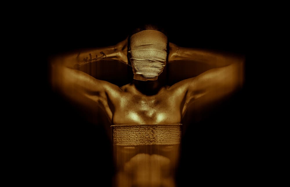 Golden Wrapped Head by Steve Hermann — canvas wall art