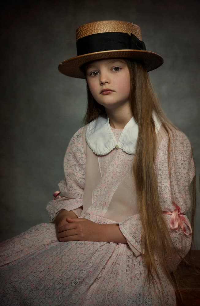 Girl With Straw Hat by Monika Vanhercke — canvas wall art