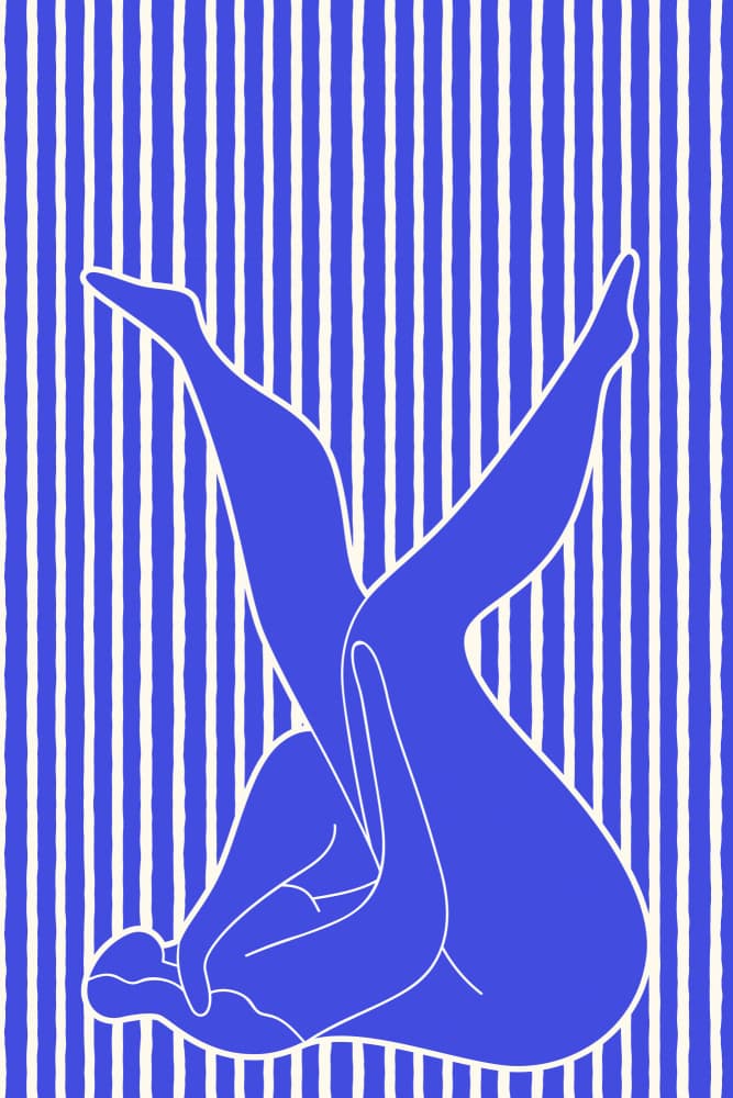 Blue Striped Pose by Treechild — canvas wall art
