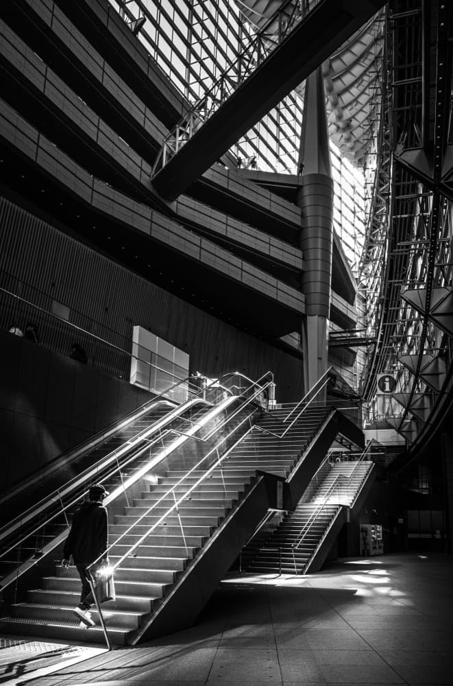Grand Architectural Stairs by Yuzo Fujii — canvas wall art
