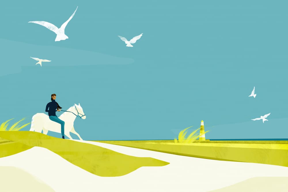 Coastal Horse Ride by Annelien Smet — canvas wall art