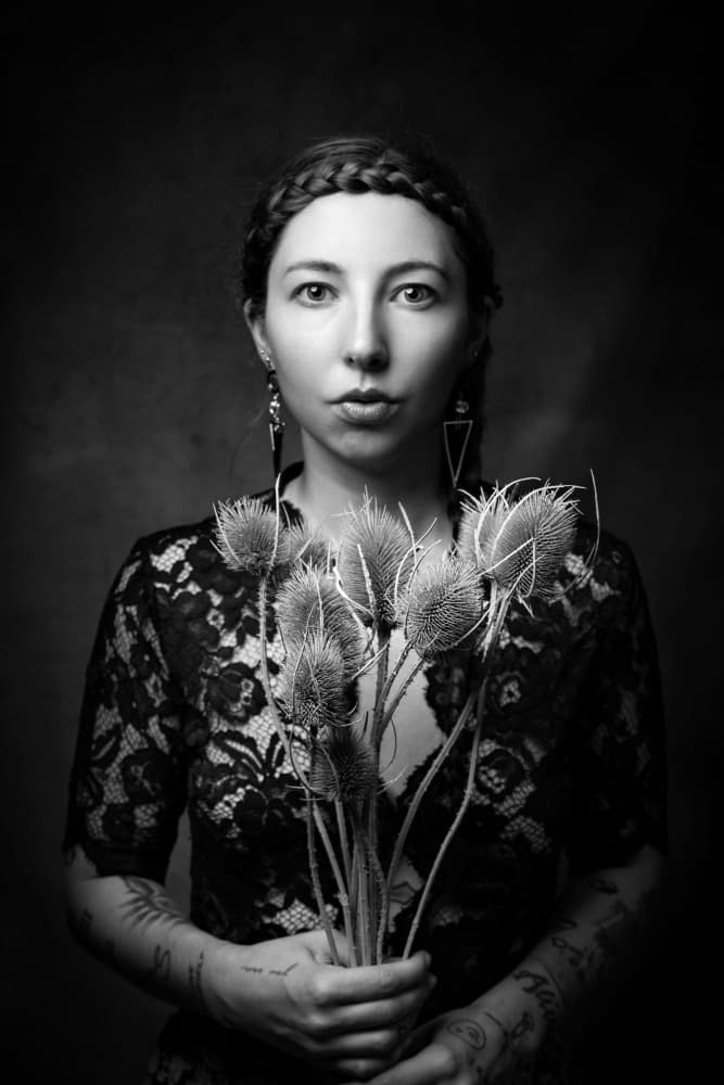 Moody Thistle Portrait by Ruth Franke — canvas wall art