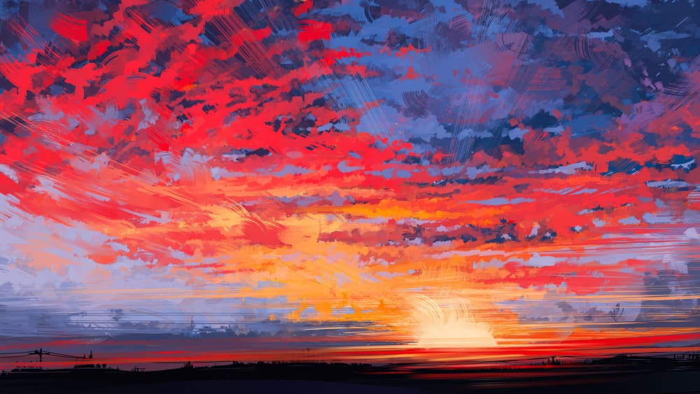 Dramatic Sunset Sky by Alena Aenami — canvas wall art