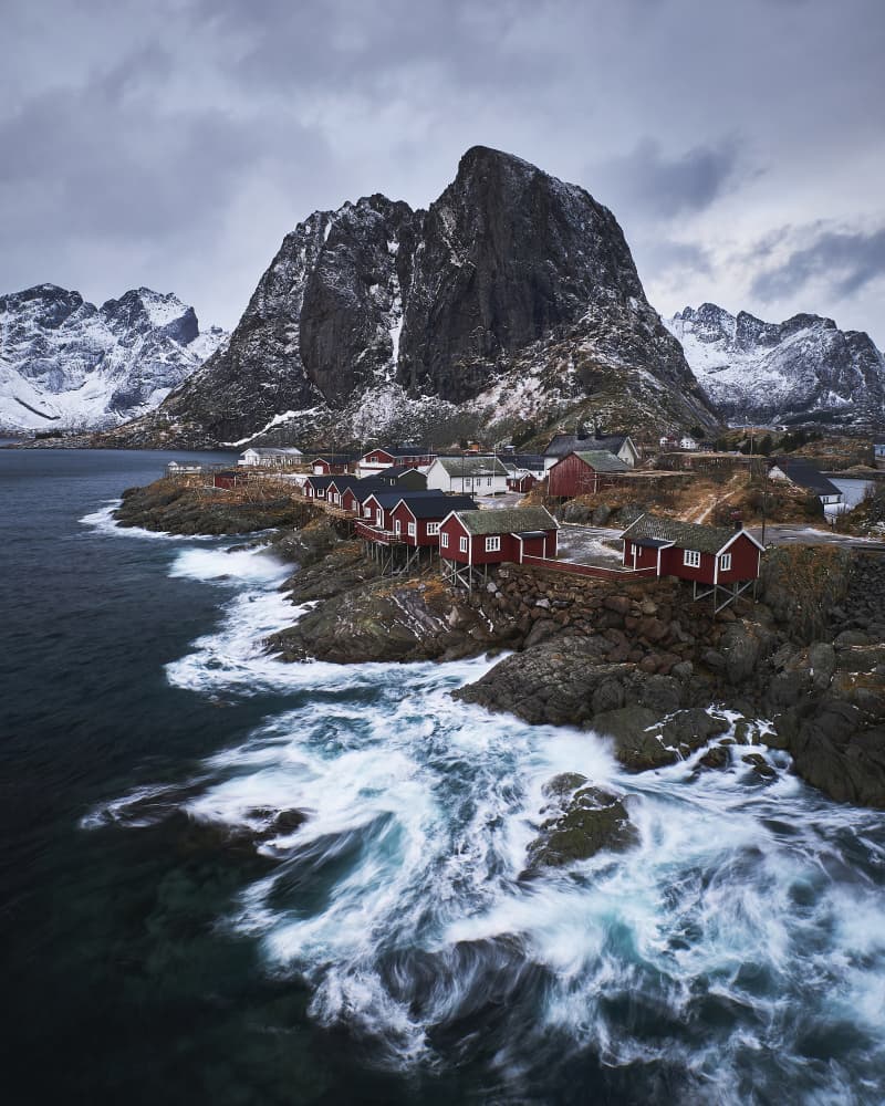Winter Coastal Village by Hamed Bank — canvas wall art