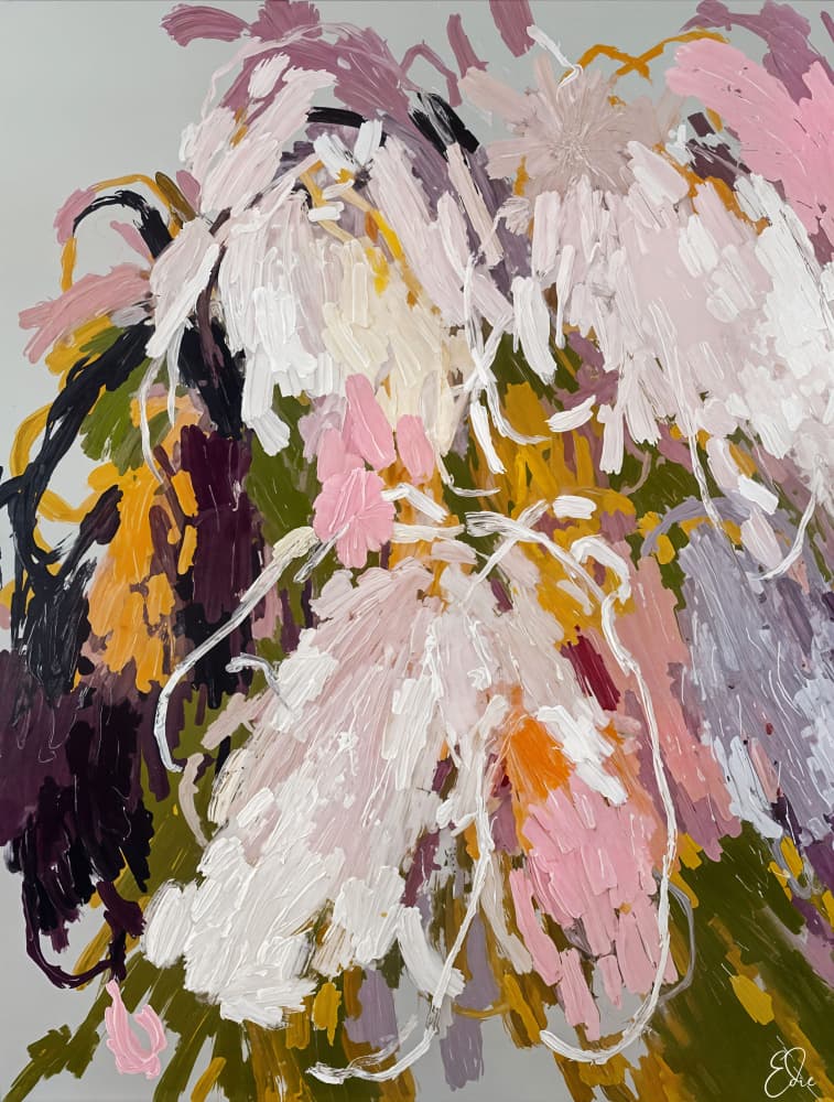 Vibrant Abstract Blooms by Edie — canvas wall art