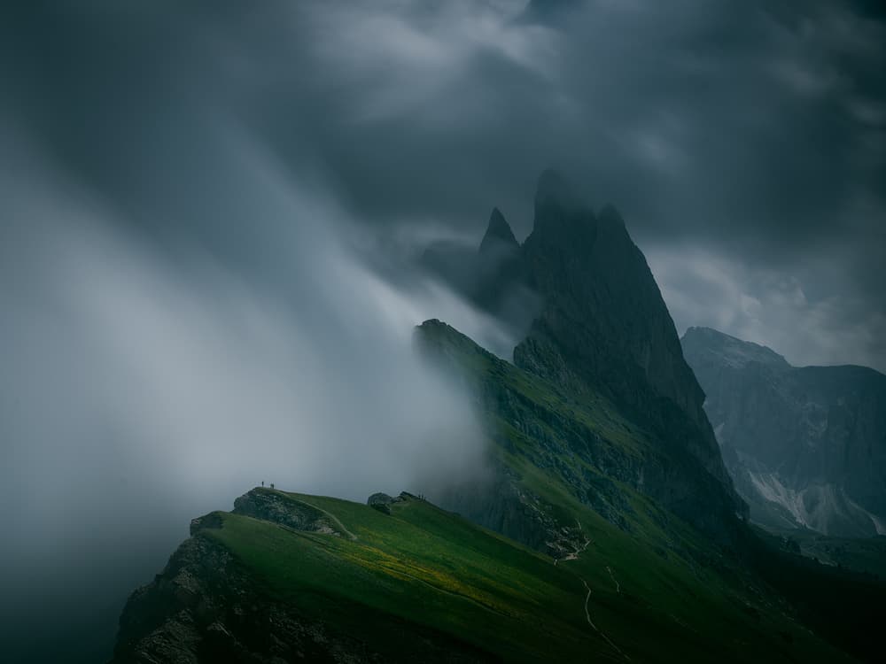 Dramatic Misty Mountains by Bingo Z — canvas wall art
