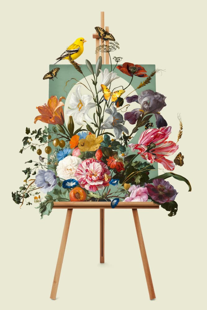 Vibrant Botanical Still Life by Marja van den Hurk — canvas wall art