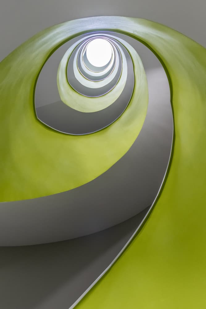 Upward Green Spiral by Franco Tessarolo — canvas wall art