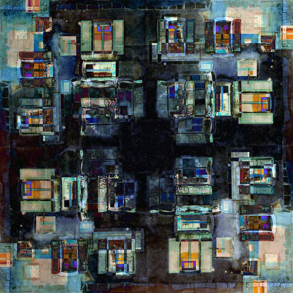Vibrant Urban Geometry by Igor Shrayer — canvas wall art
