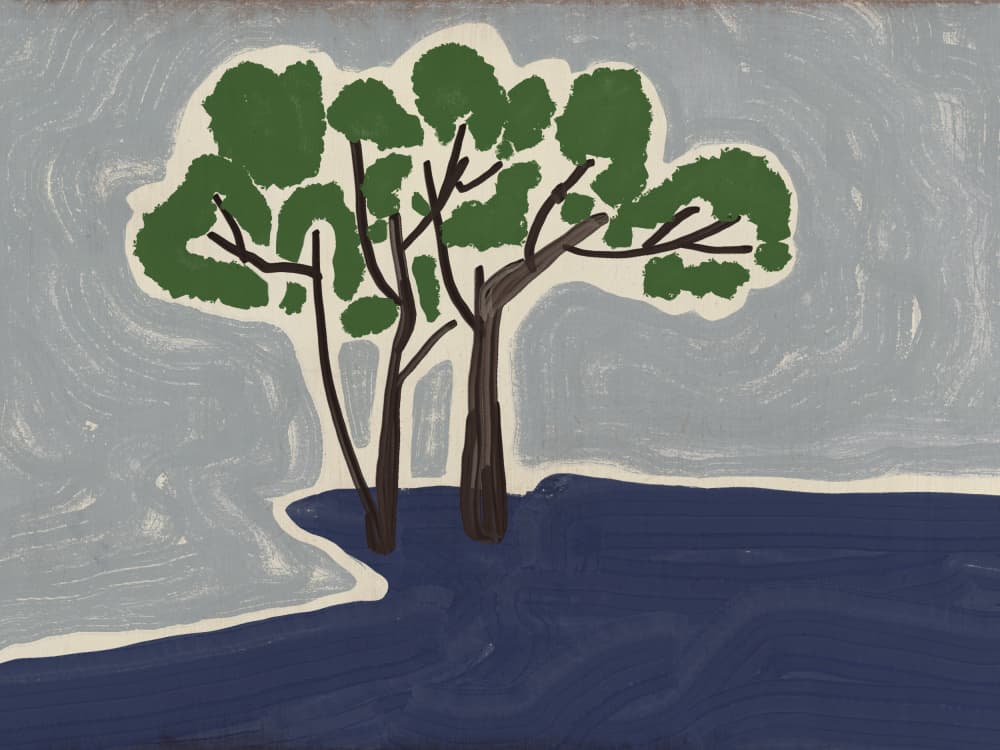 Tranquil Trees By Water by Little Dean — canvas wall art