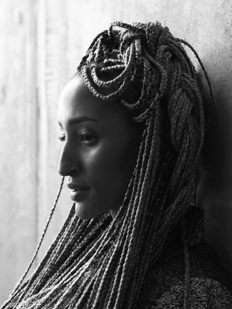 Thoughtful Woman Profile by Yoram GIL — canvas wall art