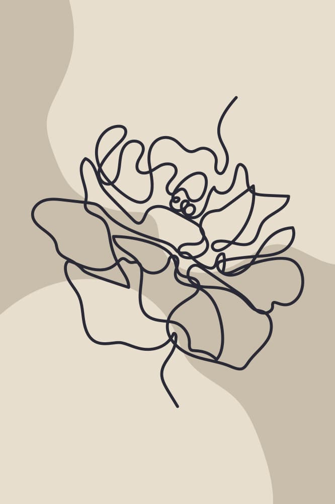 Minimalist Line Art Rose by Anna Rose — canvas wall art