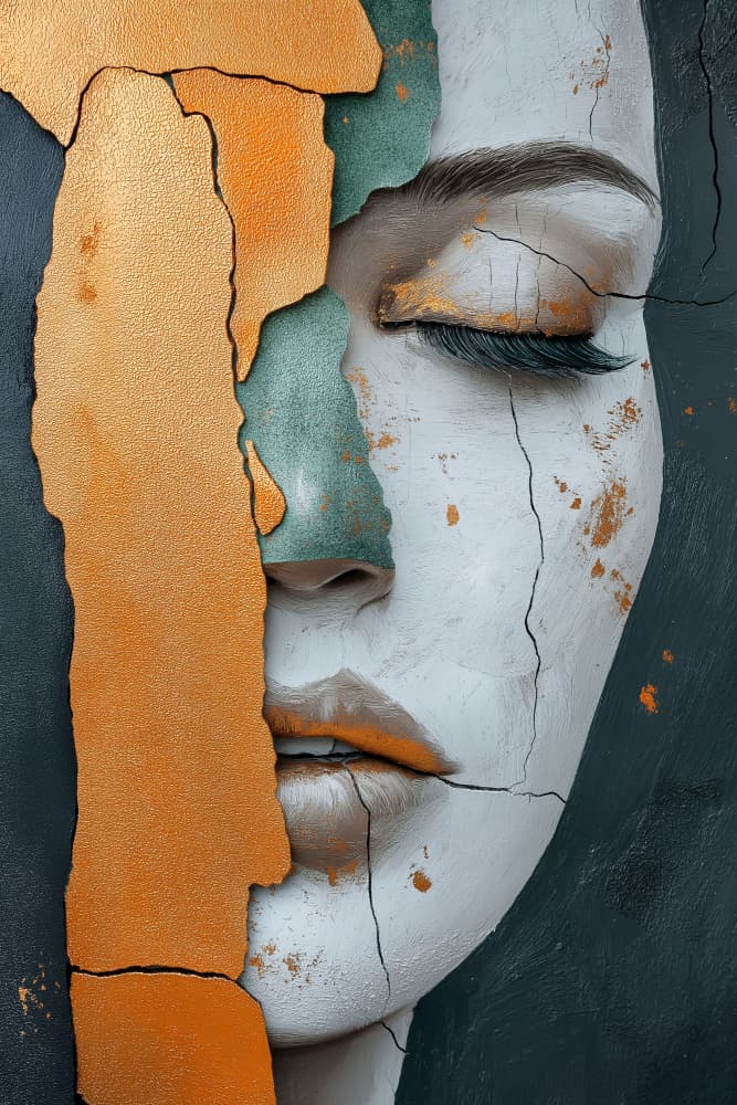 A Woman Face Abstract (8) by Mauro — canvas wall art